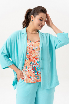 Брюки, жакет, топ Andina 3001-6 бирюза - фото 2