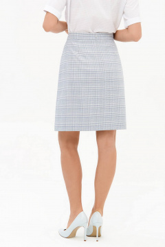 Юбка Nelva 4920 голубая клетка - фото 4