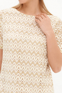 Платье Nelva 51729 сливочно-золотистый - фото 3