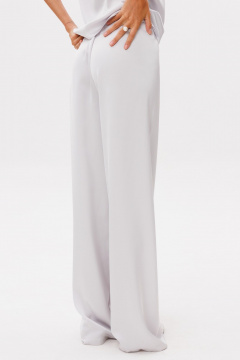 Прямые брюки из струящегося атласа с запахом THE NAME 2295 светло-серый - фото 4
