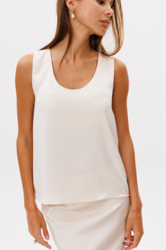 Топ из атласа базовый лето прямой посадки универсальный THE NAME 2298 - фото 5