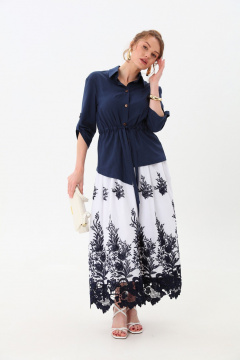 Юбка NikVa 559-6 индиго и молоко - фото 5