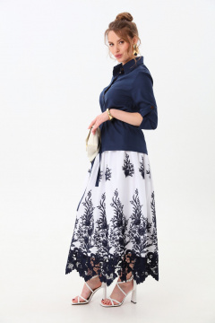 Юбка NikVa 559-6 индиго и молоко - фото 2