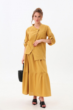 Жакет, юбка NikVa 928-6 горчица - фото 4