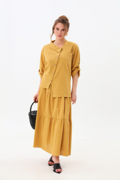 Жакет, юбка NikVa 928-6 горчица - фото 1