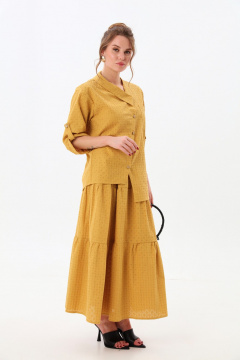 Жакет, юбка NikVa 928-6 горчица - фото 2