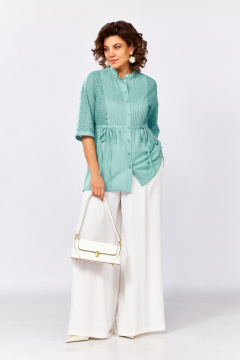 Блуза, брюки Lady Secret 2998 бирюзовый_жемчуг+молочный - фото 2