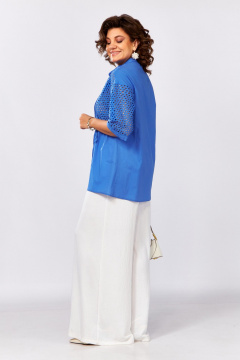 Блуза, брюки Lady Secret 2998 молочный+василек - фото 5