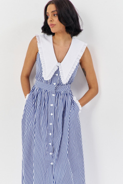 Платье FLAIM 1197 синий_белый - фото 4