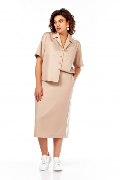 Жакет, юбка Ольга Стиль Л-428 беж - фото 1