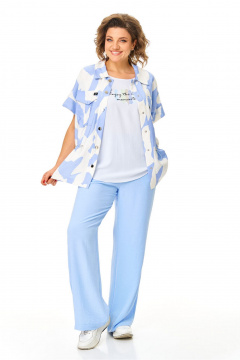 Брюки, жакет, топ VI ORO VR-1181 голубые_облака - фото 3
