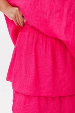 Летний комплект блузы и юбки из вискозы с асимметричным воланом Fantazia Mod 4473 фуксия - фото 2