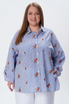 Блуза Condra 16284 белый_синий - фото 4