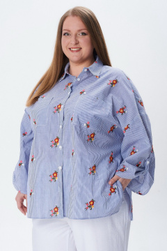 Блуза Condra 16284 белый_синий - фото 3