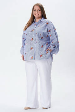 Блуза Condra 16284 белый_синий - фото 2