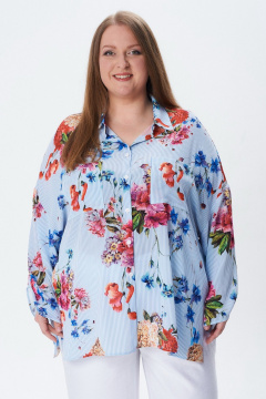 Блуза Condra 16284 молочный_голубой - фото 4