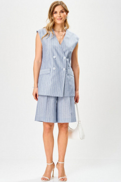 Жилет, шорты Laikony L-103 голубой - фото 1