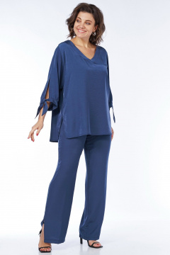 Блуза, брюки Пинск-Стиль 230 синий - фото 1