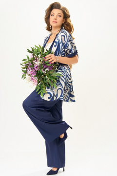 Брюки, кардиган, топ Fita 4081 сине-бежевый - фото 2