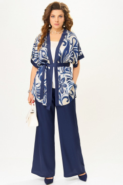 Брюки, кардиган, топ Fita 4081 сине-бежевый - фото 1