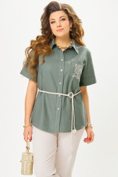Блуза Fita 20465 оливковый - фото 4