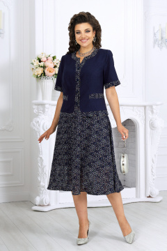 Жакет, юбка Ninele 5992 синий_камни - фото 1