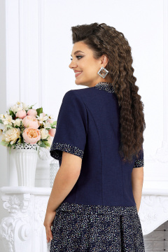 Жакет, юбка Ninele 5992 синий_камни - фото 4