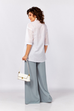 Блуза, брюки Lady Secret 2998 белый+серо-голубой - фото 5