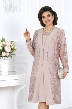 Розовый кружевной вечерний костюм из 2 предметов Ninele 5988 пудра - фото 2