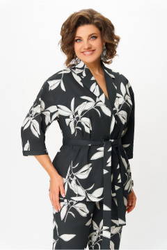 Брюки, жакет DaLi 9347.1 чёрный_с_молочным - фото 5