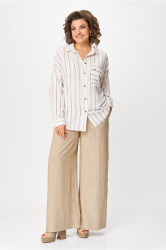 Блуза, брюки Michel chic 1425 бежевый_белый - фото 1