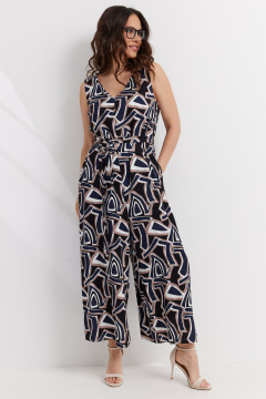 Жилет, комбинезон Магия моды 2600 сине-бежевый+ белый - фото 3