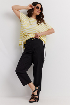 Брюки, футболка Магия моды 2603 желтый полоска + черный - фото 1