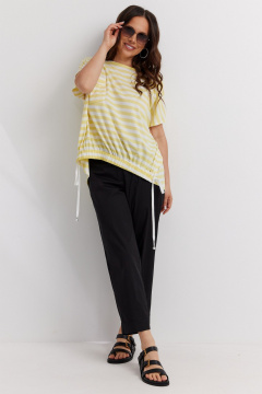 Брюки, футболка Магия моды 2603 желтый полоска + черный - фото 4
