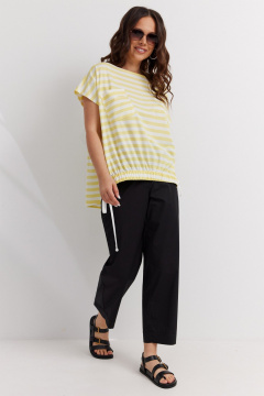 Брюки, футболка Магия моды 2603 желтый полоска + черный - фото 2