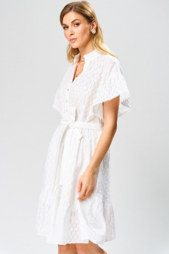 Платье Laikony L-123 молочный/шитье-с-полоской - фото 4