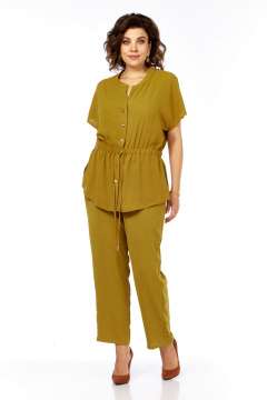 Блуза, брюки Диомант 2067 горчица - фото 1