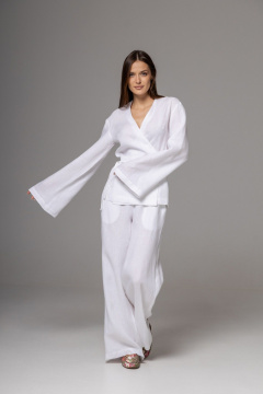 Брюки, кардиган Twok 222101 белый - фото 2