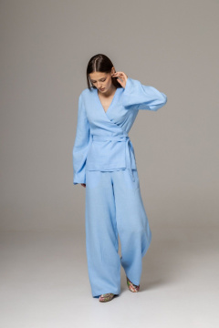 Брюки, кардиган Twok 222102 голубой - фото 1