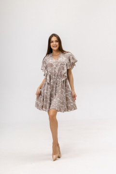 Платье Twok 555202 какао принт - фото 1