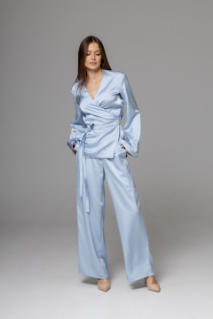 Брюки, кардиган Twok 556333 серо-голубой - фото 1