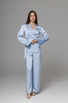 Брюки, кардиган Twok 556333 серо-голубой - фото 3