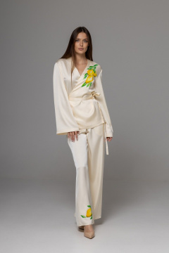 Брюки, кардиган Twok 556334 сливочный - фото 5