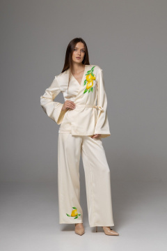 Брюки, кардиган Twok 556334 сливочный - фото 4