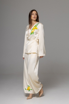 Брюки, кардиган Twok 556334 сливочный - фото 3