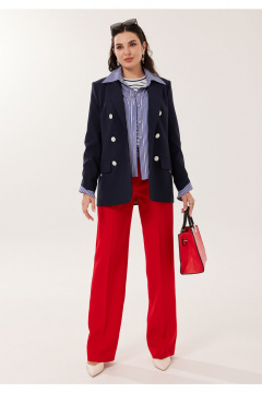 Блуза, брюки, жакет Твой имидж 2167 синий-красный - фото 1