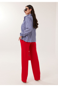 Блуза, брюки, жакет Твой имидж 2167 синий-красный - фото 5