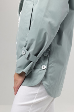 Жакет прямого силуэта из демисезонного текстиля с шлицами Соджи 589 мятный - фото 5