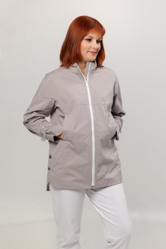 Жакет прямого силуэта на молнии из демисезонного текстиля Соджи 589 серый - фото 4