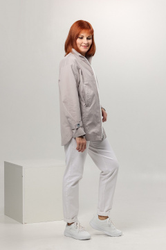 Жакет прямого силуэта на молнии из демисезонного текстиля Соджи 589 серый - фото 3